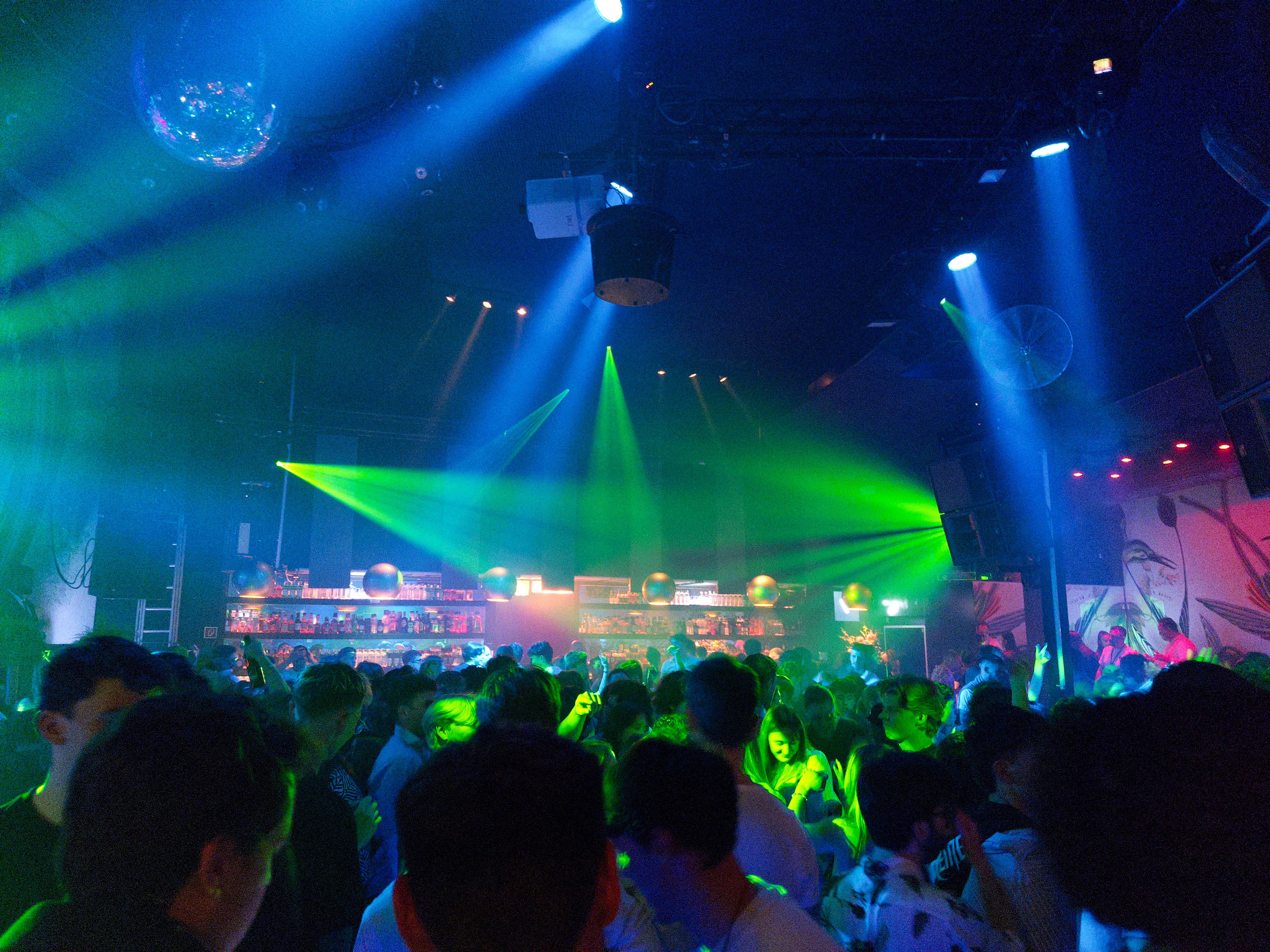 The club with lights going everywhere