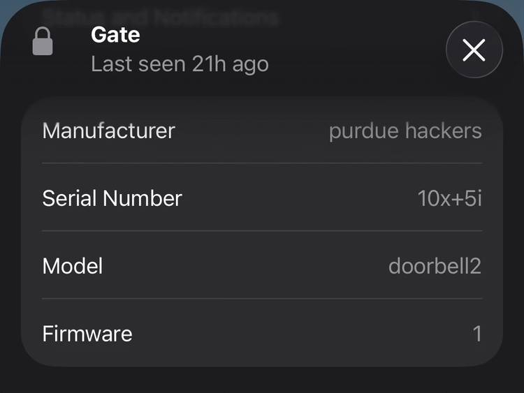 The manufacturer info we chose.