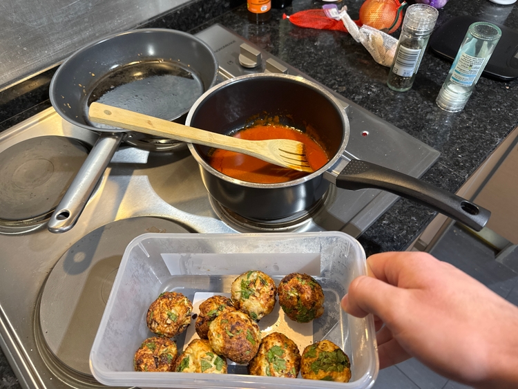 Turkey meatballs with buffalo sauce