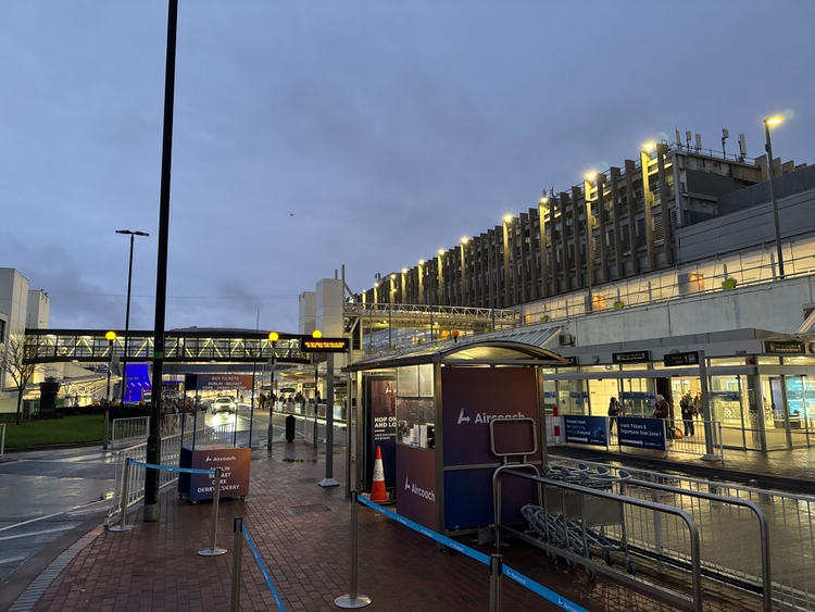 The airport bus stop