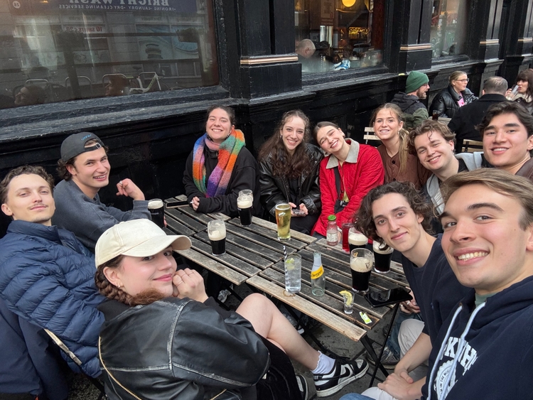 Clockwise from me: Christina, Ryan, Mo, Ioli, Leah, Alisa, Kadin, Max, Zack, and Tom on our twelve-pub crawl
