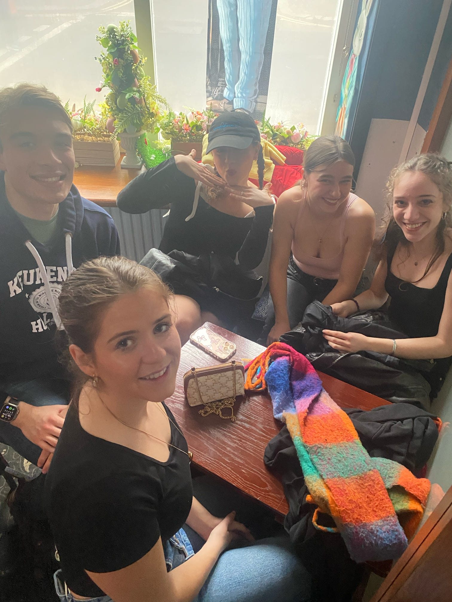 Christina, Alisa, Leah, Kadin, and I at a pub