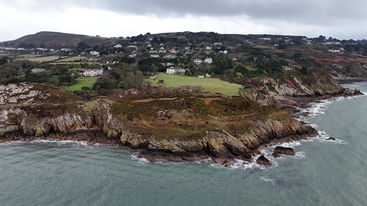 A drone shot of the peninsula