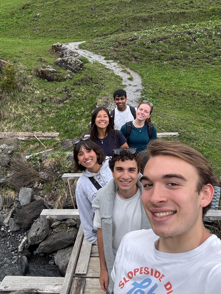 Aditya, Avery, Kate, Nadia, Adam, and I on a hike
