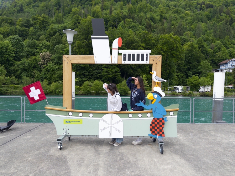 Nadia and Kate looking out from the ship