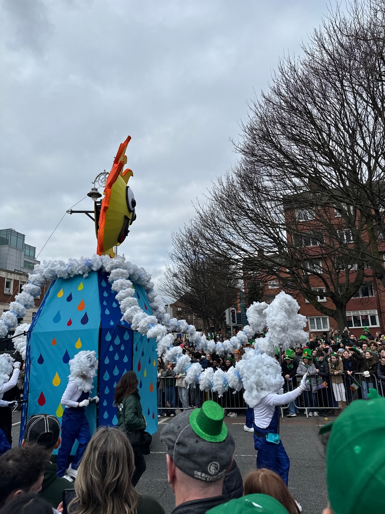 A weather-themed float at the parade