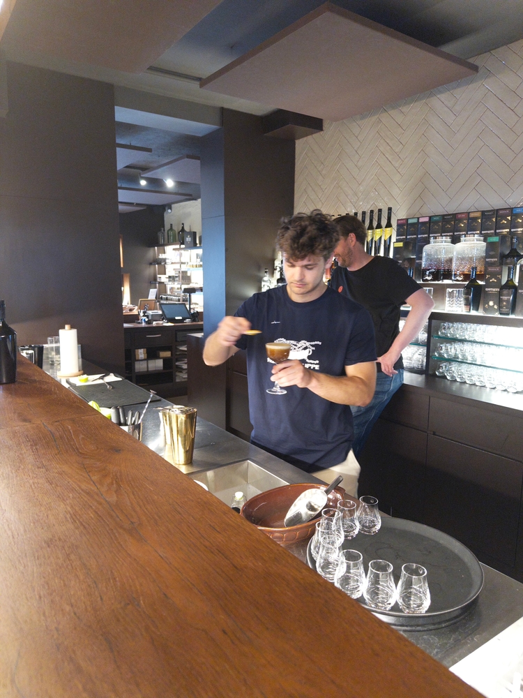 Ben making a cocktail